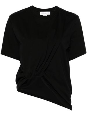 Victoria Beckham twist-detail cotton T-shirt - Black