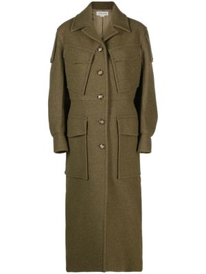 Victoria Beckham Utility Pocket long trench coat - Green