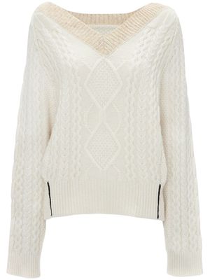 Victoria Beckham V-neck wool jumper - White