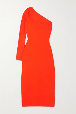 Victoria Beckham - Vb Body One-sleeve Stretch-knit Midi Dress - Orange