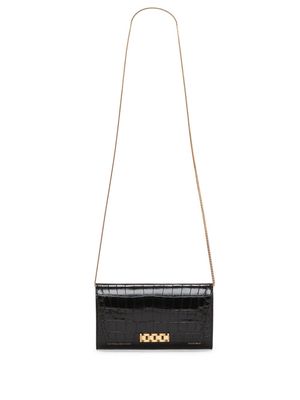 Victoria Beckham Wallet On Chain crocodile-embossed clutch bag - Black