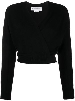 Victoria Beckham wraparound cashmere cardigan - Black