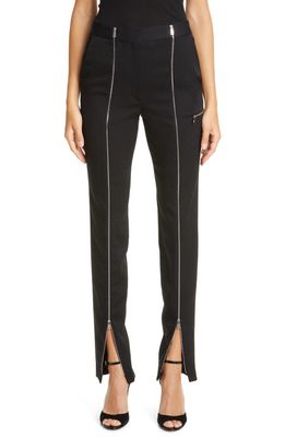 Victoria Beckham Zip Front Wool Trousers in Black