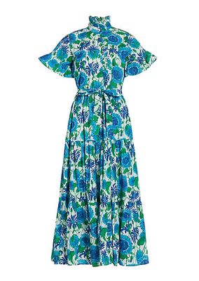Victoria Belted Floral Maxi-Dress