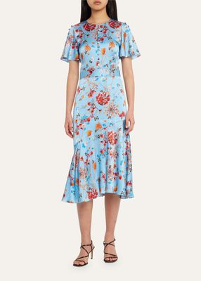 Victoria Floral-Print Midi Dress