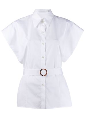 Victoria Victoria Beckham belted short-sleeved shirt - White