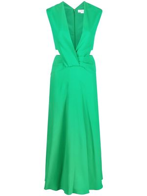 Victoria Victoria Beckham Twist Wrap cut-out detail midi dress - Green