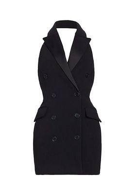 Victory Double-Breasted Crepe Blazer Dress