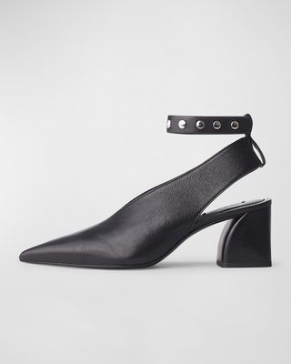 Victory Leather Ankle-Cuff Pumps