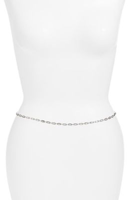 VIDAKUSH Crystal Station Belly Chain in Clear/Silver