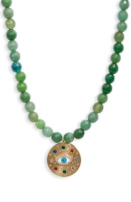VIDAKUSH Eyes on Me Jade Necklace in Green/Gold