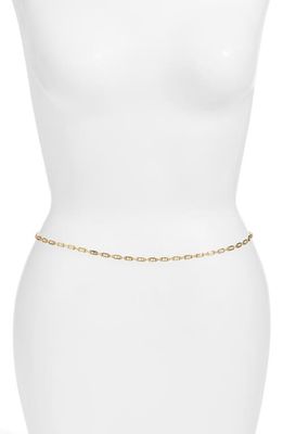 VIDAKUSH Rectangular Crystal Station Belly Chain in Clear/Gold 