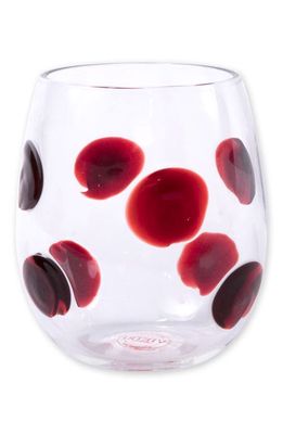 VIETRI Drop Stemless Wine Glass in Red 