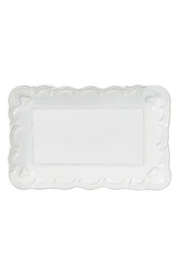 VIETRI Incanto Stone Lace Small Serving Platter in White