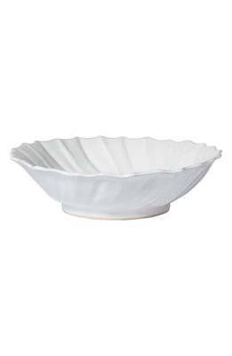 VIETRI Incanto Stone Ruffle Large Serving Bowl in White