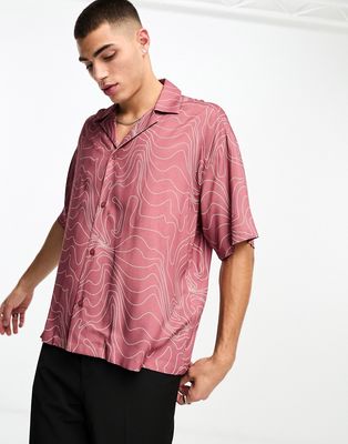 Viggo contour print shirt in red