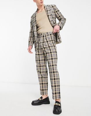 Viggo digne check suit pants in yellow