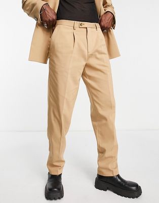 Viggo lavoi relaxed suit pants in tan-Brown