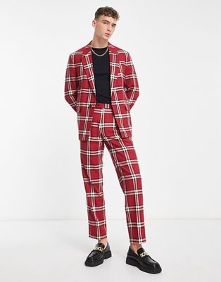 Viggo rabiot check suit pants in red