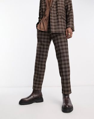 Viggo thierry check suit pants in brown