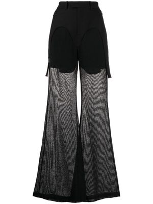 VII Victor Wang flared knitted trousers - Black
