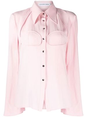 VII Victor Wang panelled-design shirt - Pink