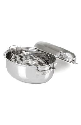 Viking 3-Ply 3-in-1 8.5-Quart Oval Roaster with Lid in Mirror Finish