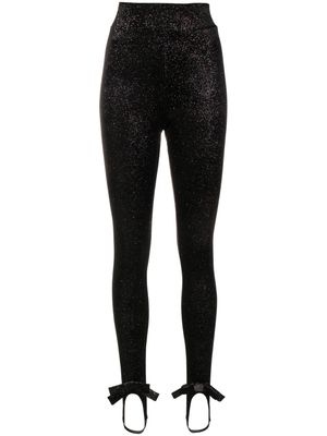 Viktor & Rolf bow-detail velvet stirrup leggings - Black