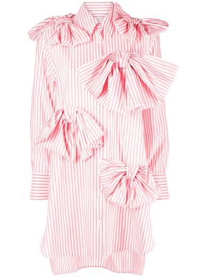 Viktor & Rolf Bow-Terfly striped shirtdress - Pink