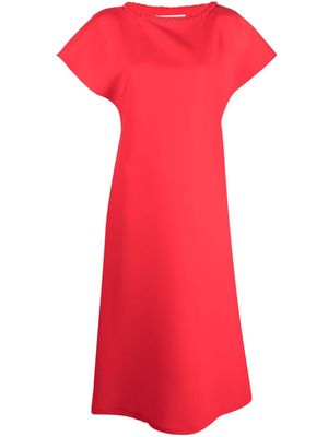 Viktor & Rolf braid-detail cap-sleeve maxi dress - Red
