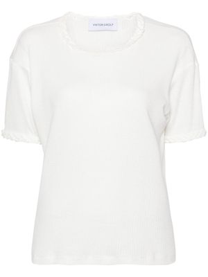 Viktor & Rolf braid-detail cotton T-shirt - White