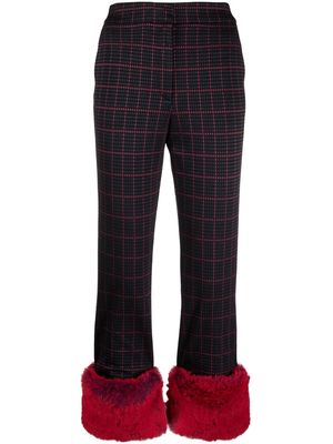 Viktor & Rolf checked turn-up trousers - Black