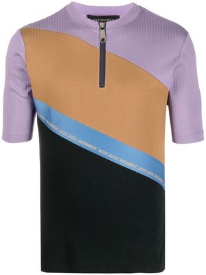 Viktor & Rolf colour-block half-zip T-shirt - Purple