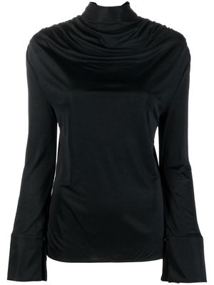 Viktor & Rolf draped-detailing long-sleeve blouse - Black