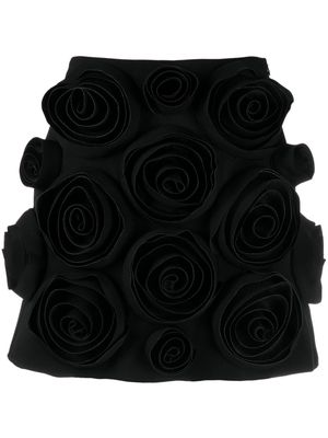 Viktor & Rolf floral-appliqué miniskirt - Black
