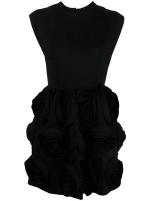 Viktor & Rolf floral-motif cut-out minidress - Black