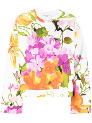 Viktor & Rolf floral print long sleeved T-shirt - White