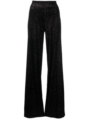 Viktor & Rolf glitter-embellished velvet trousers - Black