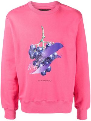 Viktor & Rolf grape graphic-print sweatshirt - Pink