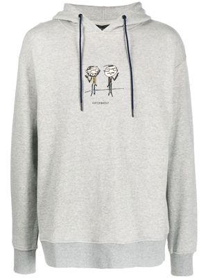 Viktor & Rolf graphic print cotton hoodie - Grey