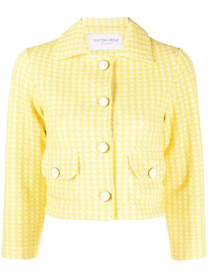 Viktor & Rolf houndstooth cropped cotton jacket - Yellow