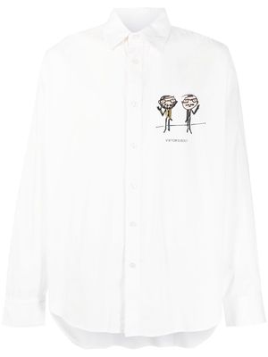 Viktor & Rolf illustration-print long-sleeved shirt - White