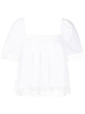 Viktor & Rolf layered lace crop top - White