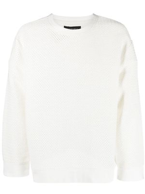 Viktor & Rolf logo-patch crochet sweater - White