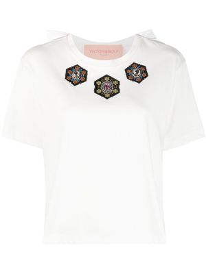 Viktor & Rolf rhinestone jewel-appliqué T-shirt - White