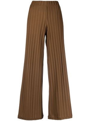 Viktor & Rolf ribbed-knit wide-leg trousers - Brown