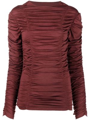 Viktor & Rolf ruched long-sleeve top - Red