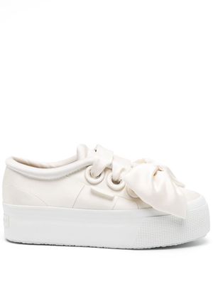 Viktor & Rolf satin-bow detail low-top sneakers - Neutrals