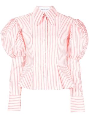 Viktor & Rolf stripe-print puff-sleeved shirt - Pink
