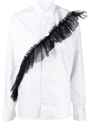 Viktor & Rolf tulle-detail long-sleeve tuxedo shirt - White